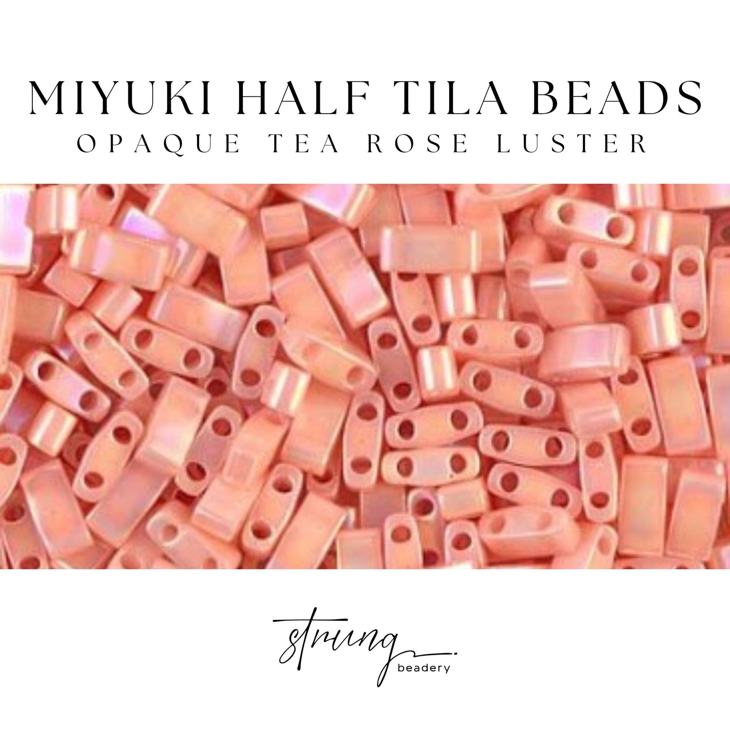 Miyuki Tila Beads Opaque Salmon Luster Glass Tile Beads TL-0596| Full | 8 Grams for Jewelry Making