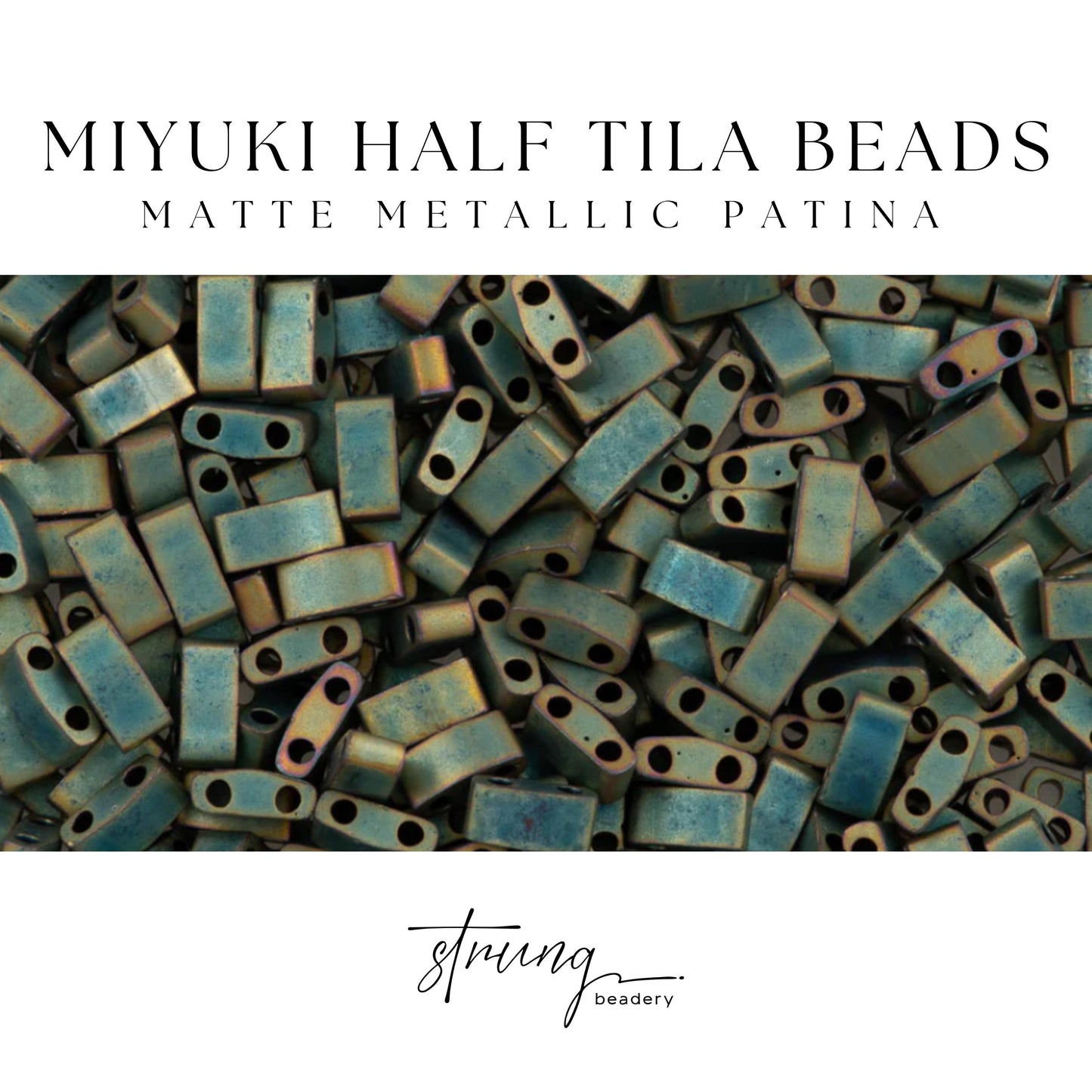 Miyuki Half Tila Beads Matte Metallic Patina Glass Tile Beads HTL-2008| Half | 8 Grams for Jewelry Making