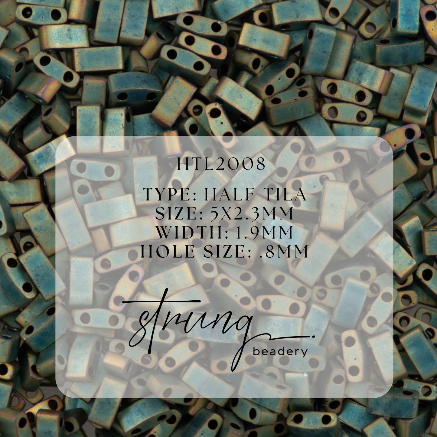 Miyuki Half Tila Beads Matte Metallic Patina Glass Tile Beads HTL-2008| Half | 8 Grams for Jewelry Making