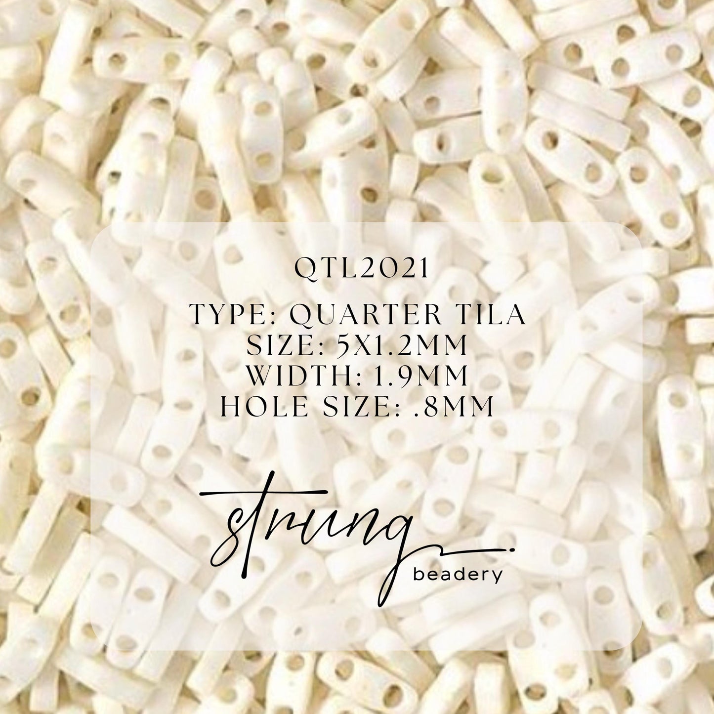 Miyuki Quarter Tila Bead Opaque Matte Cream Glass Tile Beads QTL-2021 | Quarter | 8 Grams for Jewelry Making