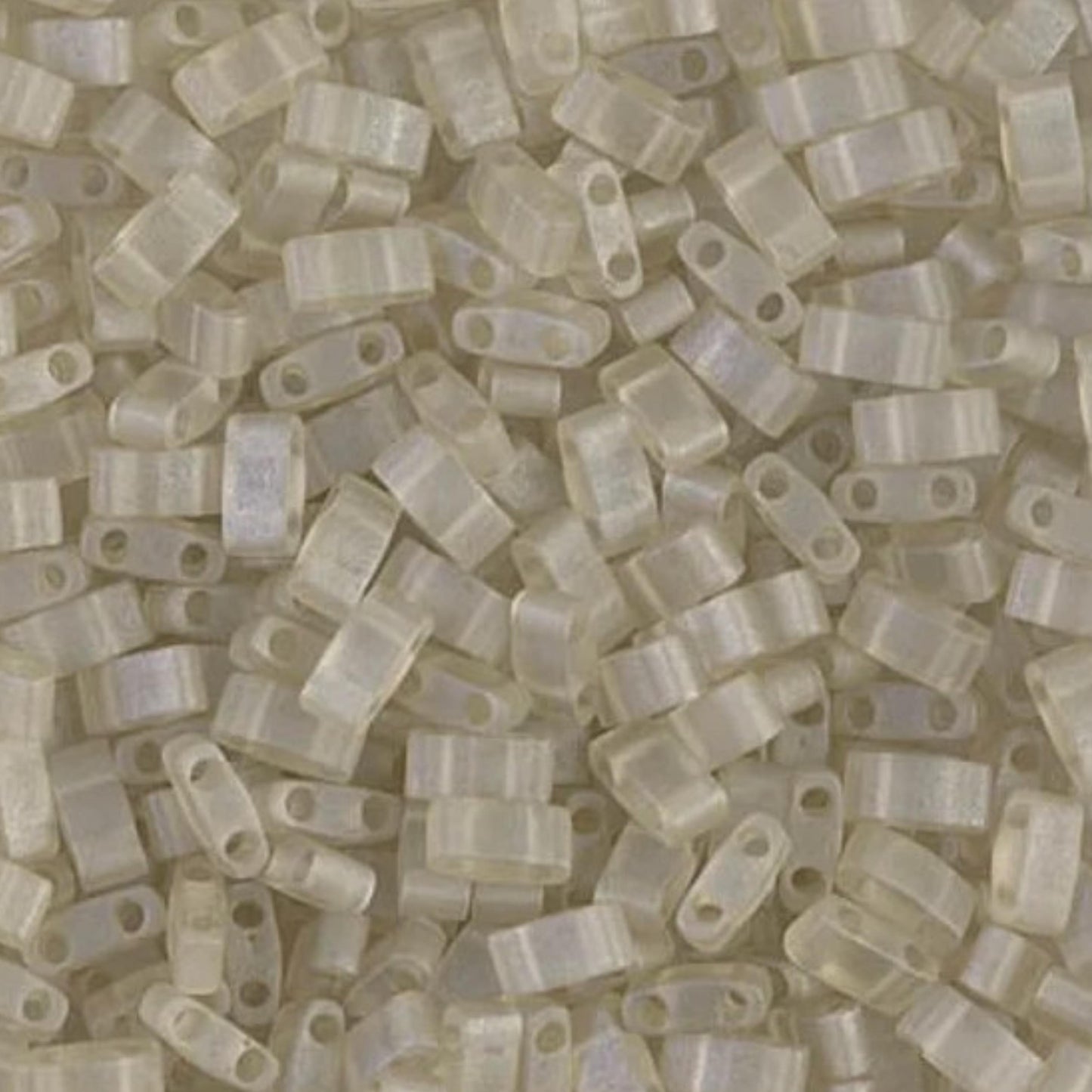 Miyuki Half Tila Beads Matte Transparent Oyster Luster Glass Tile Beds HTL-3173 | Half | 8 Grams for Jewelry Making