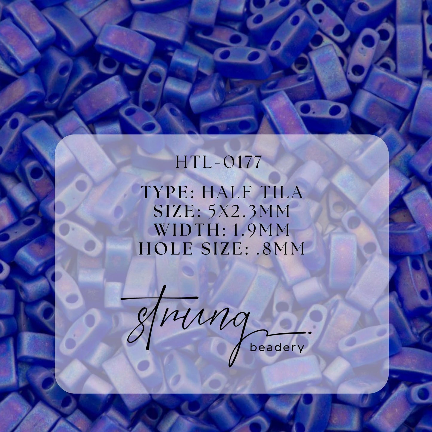 Miyuki Half Tila Beads Transparent Cobalt Blue AB Glass Tile Beds HTL-0177 | Half | 8 Grams for Jewelry Making