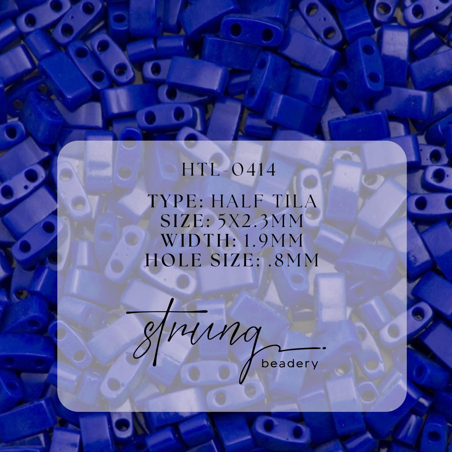 Miyuki Half Tila Beads Opaque Cobalt Glass Tile Beds HTL-0414 | Half | 8 Grams for Jewelry Making