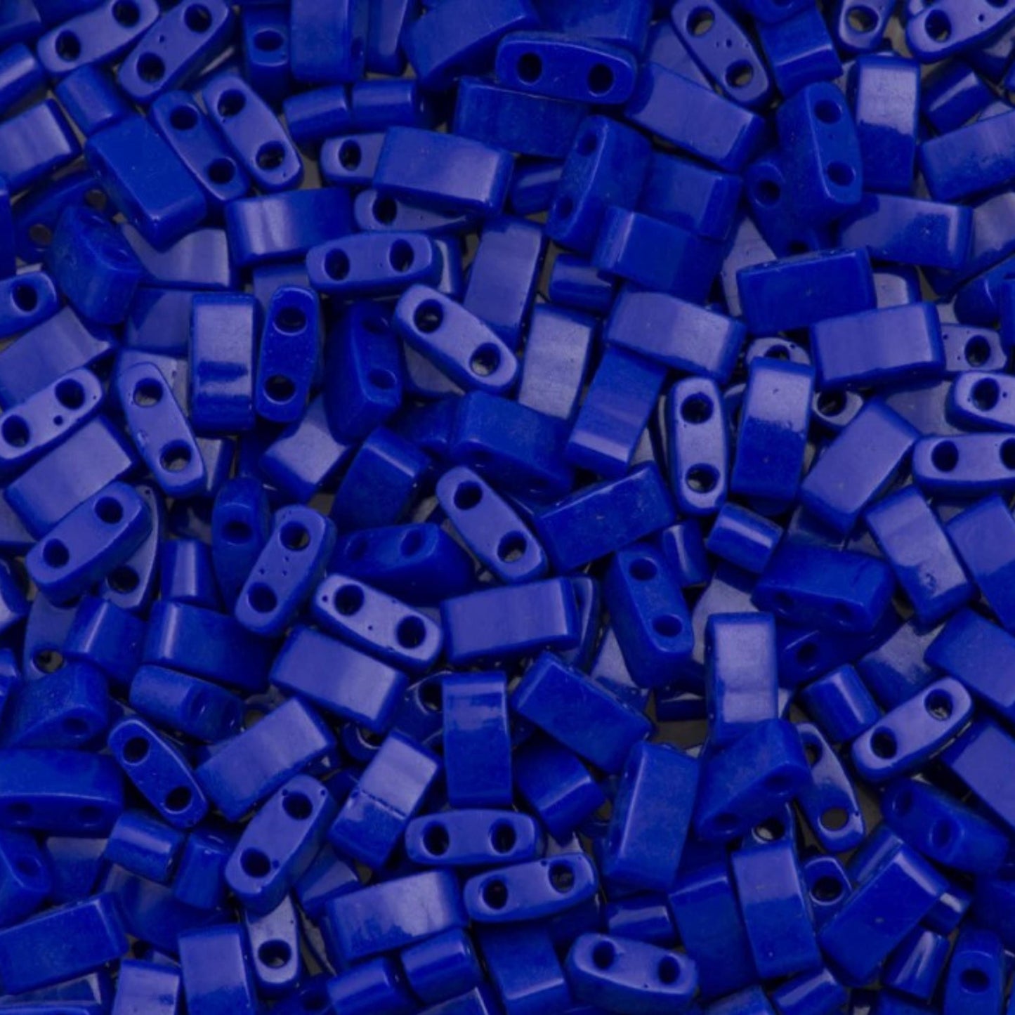 Miyuki Half Tila Beads Opaque Cobalt Glass Tile Beds HTL-0414 | Half | 8 Grams for Jewelry Making
