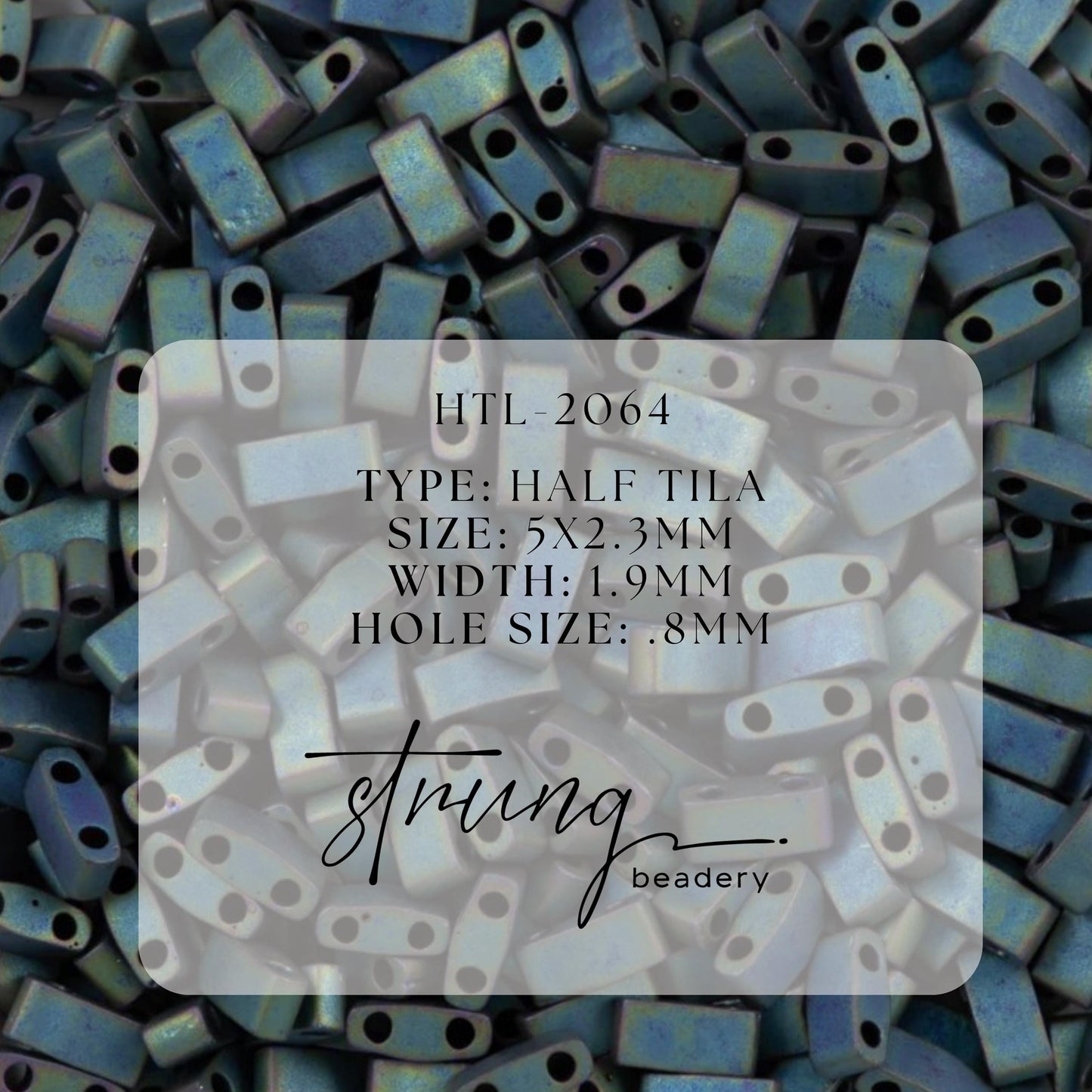 Miyuki Half Tila Beads Matte Metallic Blue Green Glass Tile Beds HTL-2064 | Half | 8 Grams for Jewelry Making