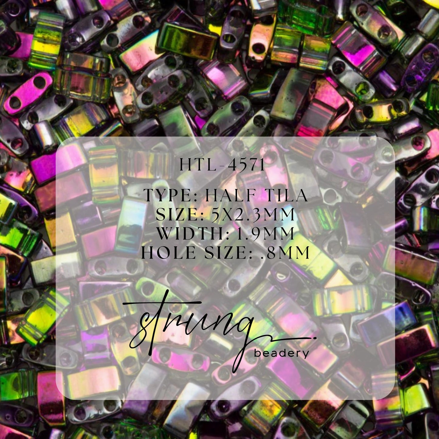 Miyuki Half Tila Beads Transparent Magic Orchid Glass Tile Beds HTL-4571 | Half | 8 Grams for Jewelry Making