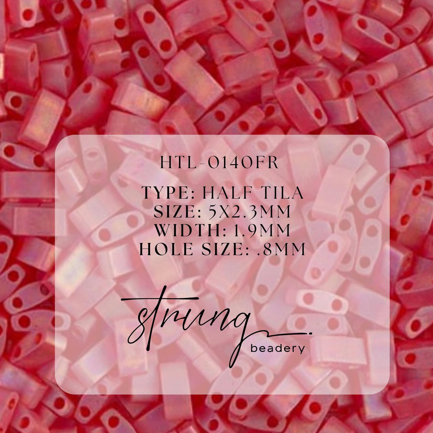 Miyuki Half Tila Beads Matte Transparent Red Orange AB Glass Tile Beds HTL-0140FR | Half | 8 Grams for Jewelry Making