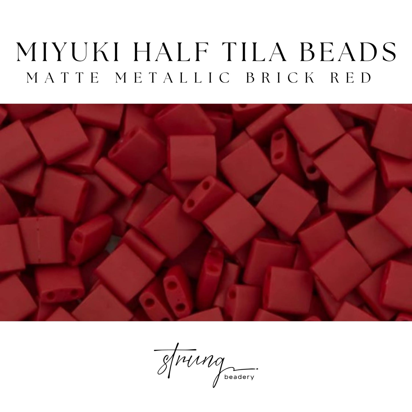 Miyuki Half Tila Beads Matte Metallic Brick Red Glazed Luster Glass Tile Beads HTL-2040 | Half | 8 Grams for Jewelry Making