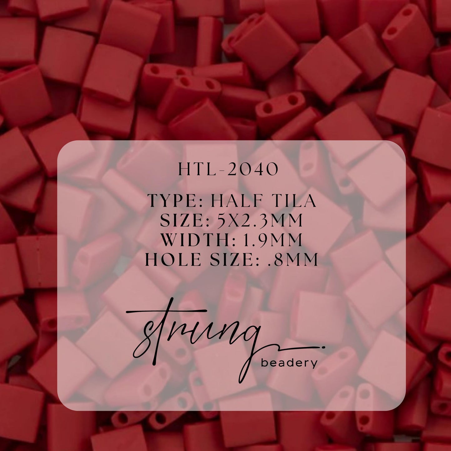 Miyuki Half Tila Beads Matte Metallic Brick Red Glazed Luster Glass Tile Beads HTL-2040 | Half | 8 Grams for Jewelry Making