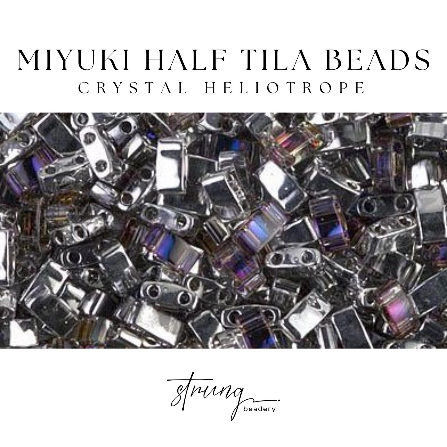 Miyuki Half Tila Beads Crystal Heliotrope Glass Tile Beads HTL-4554 | Half | 8 Grams for Jewelry Making
