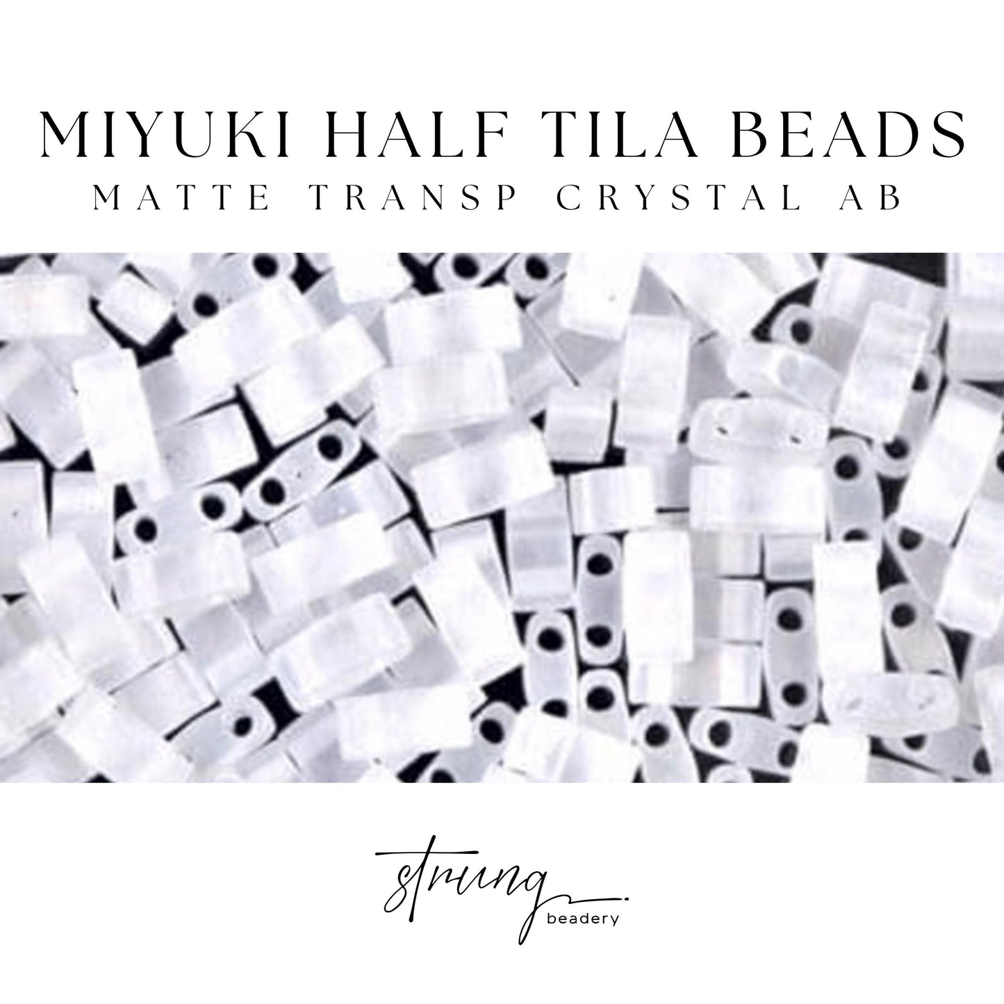Miyuki Half Tila Beads Matte Transparent Crystal AB Glass Tile Beads HTL-0131FR | Half | 8 Grams for Jewelry Making