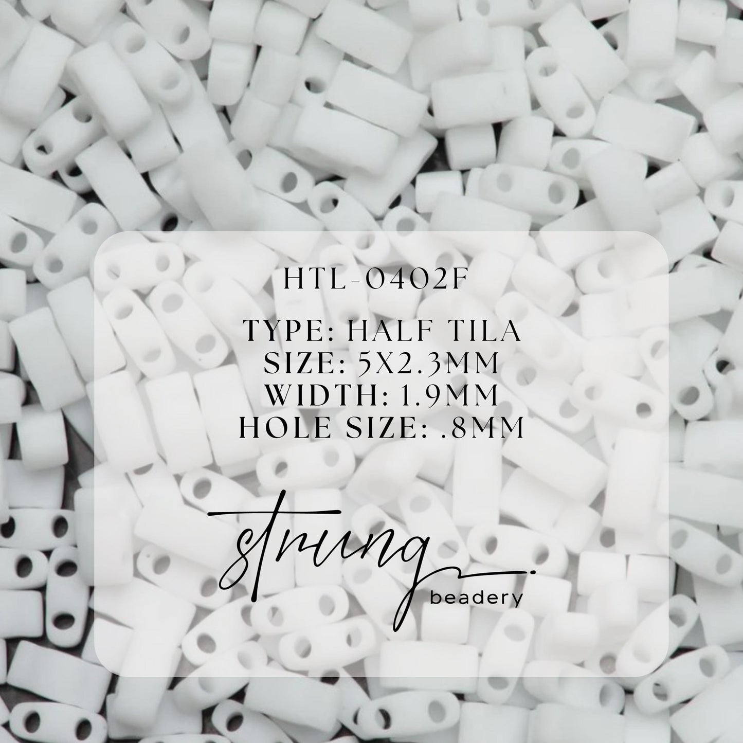 Miyuki Half Tila Beads Opaque Matte White Glass Tile Beads HTL-0402F | Half | 8 Grams for Jewelry Making