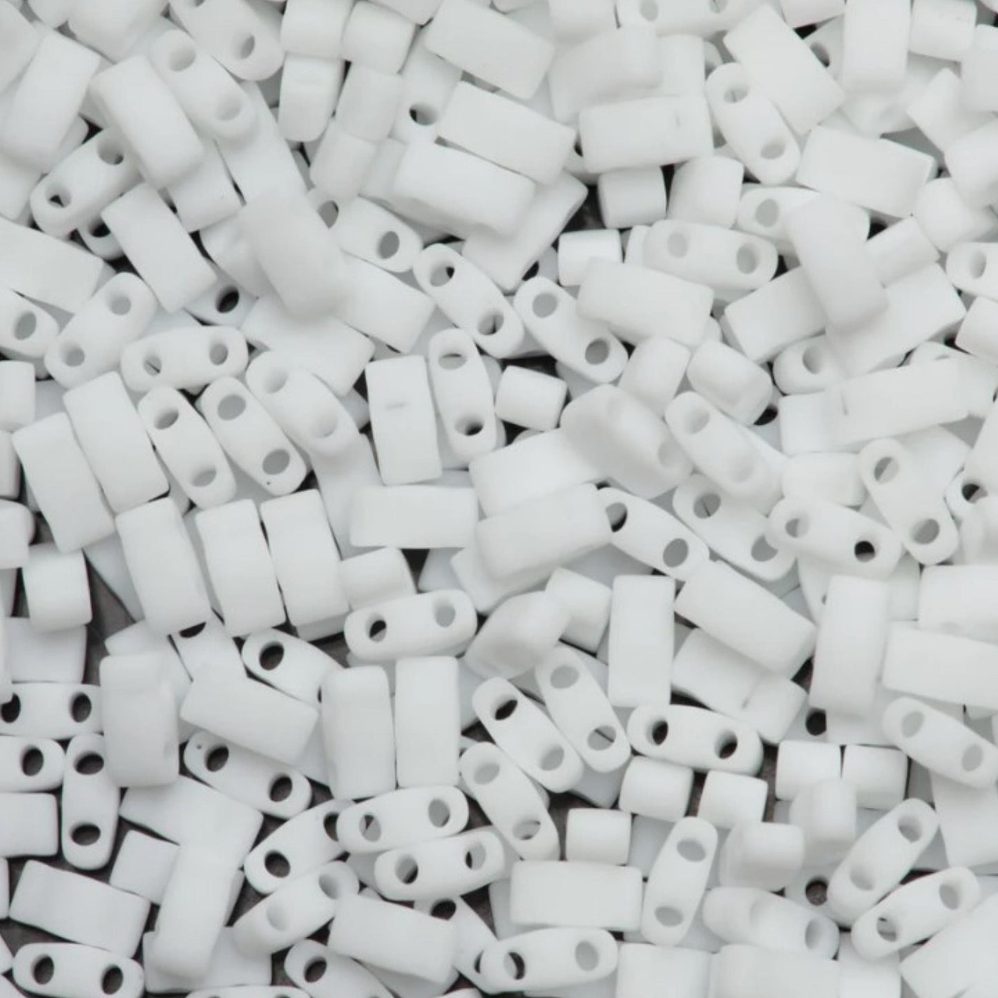 Miyuki Half Tila Beads Opaque Matte White Glass Tile Beads HTL-0402F | Half | 8 Grams for Jewelry Making