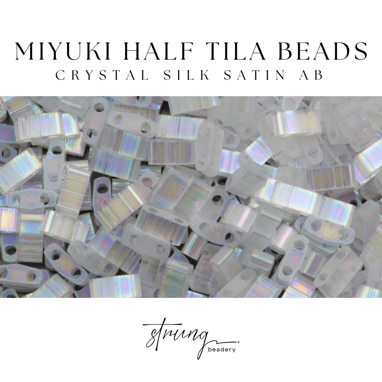 Miyuki Half Tila Beads Opaque Matte White Glass Tile Beads HTL-0402F | Half | 8 Grams for Jewelry Making