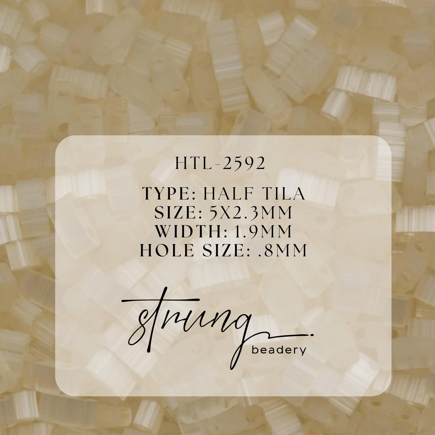 Miyuki Half Tila Beads Ivory Satin Glass Tile Beads HTL-2592 | Half | 8 Grams for Jewelry Making