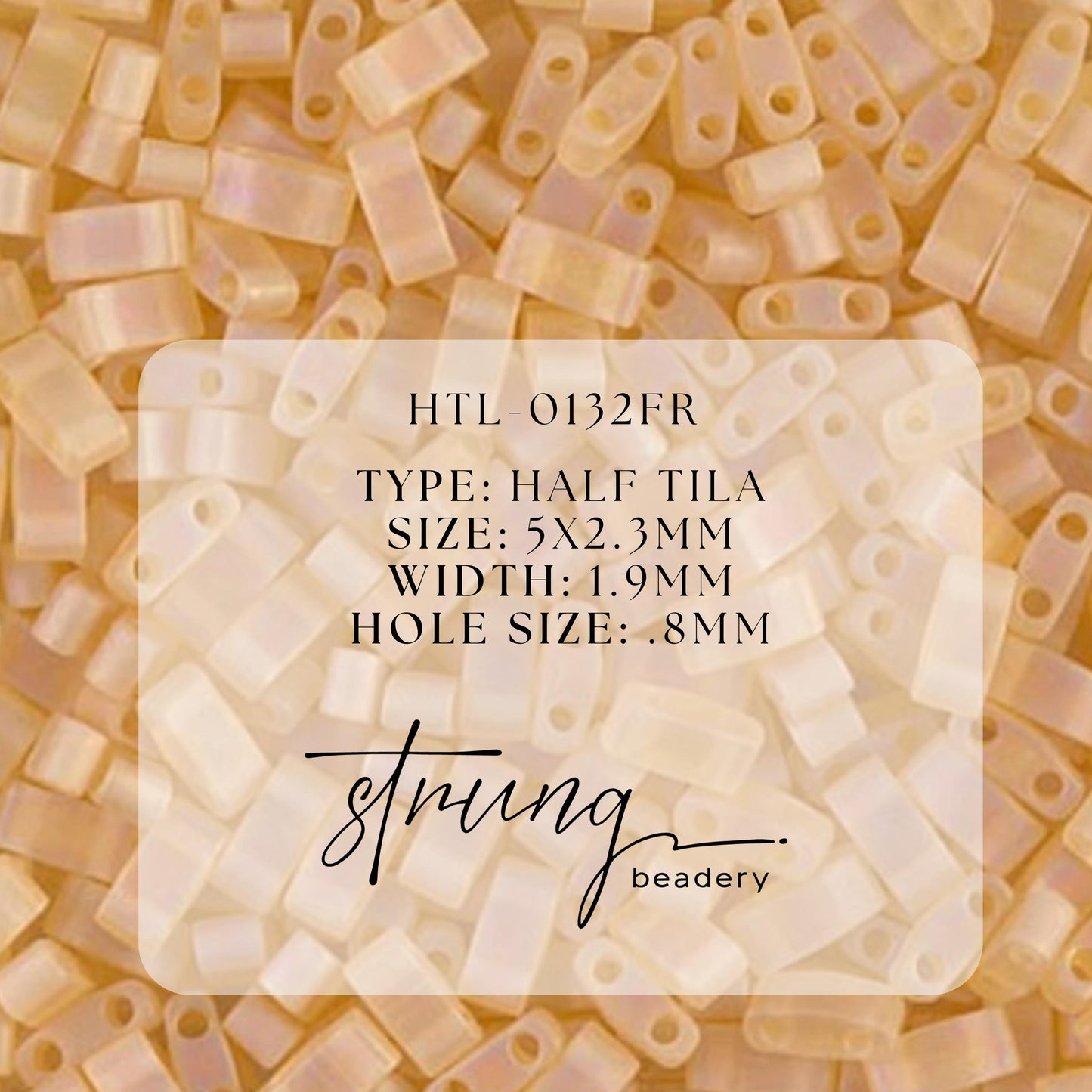 Miyuki Half Tila Beads Matte Transparent Light Amber AB Glass Tile Beds HTL-0132FR | Half | 8 Grams for Jewelry Making
