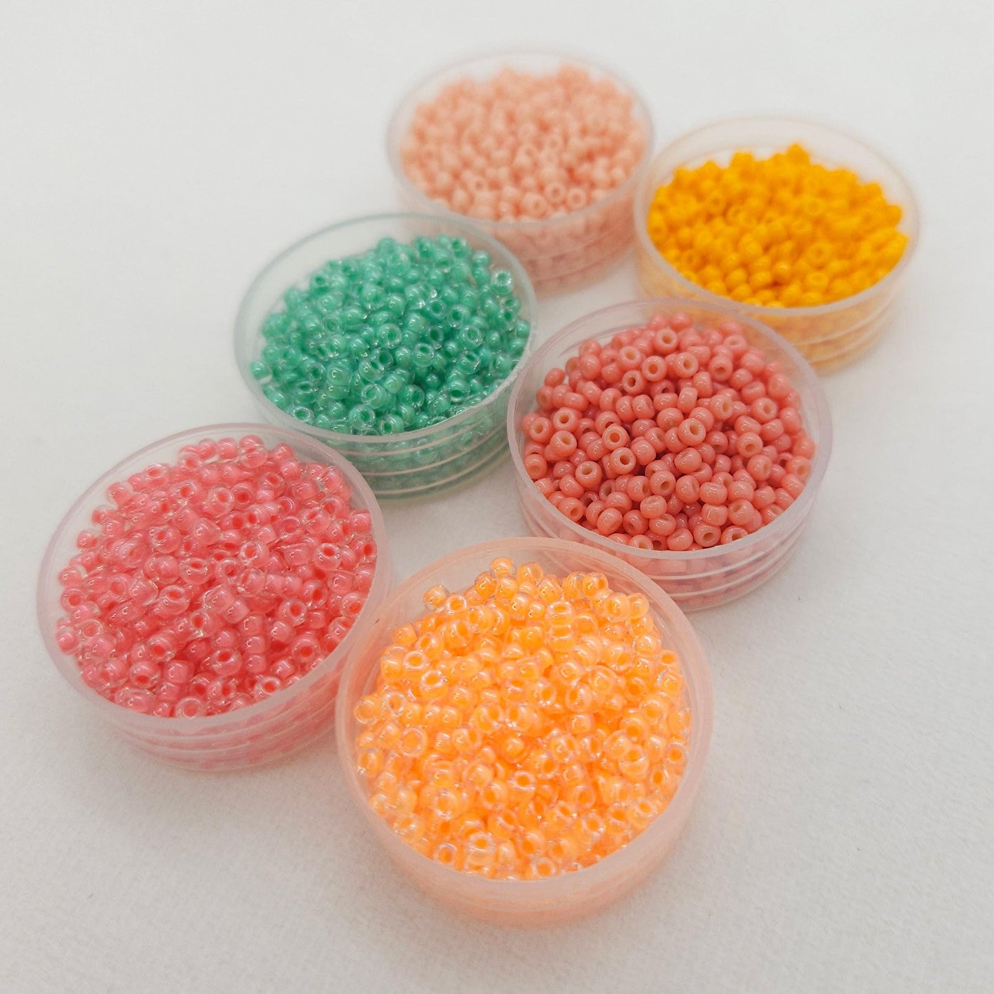 Guava Glow Miyuki Rocailles Seed Beads Mix 11/0 | 6 Colors Japanese Glass Round Beads, Jewelry Making, Bead Embroidery, Loom, 9g Each