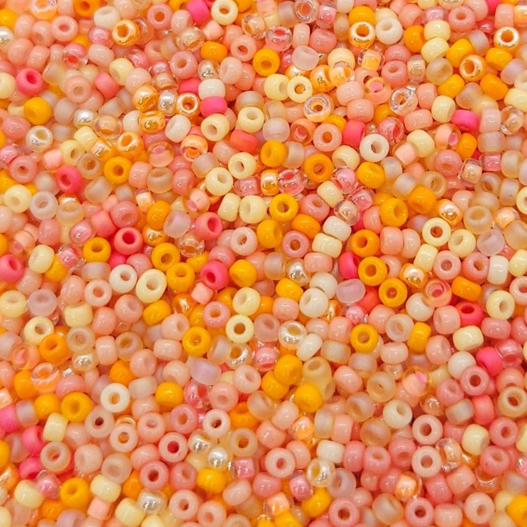 Clementine | Miyuki Rocailles Seed Beads Mix | 15g Premium Japanese Glass Beads for Jewelry Making & Crafts | Citrus Tones
