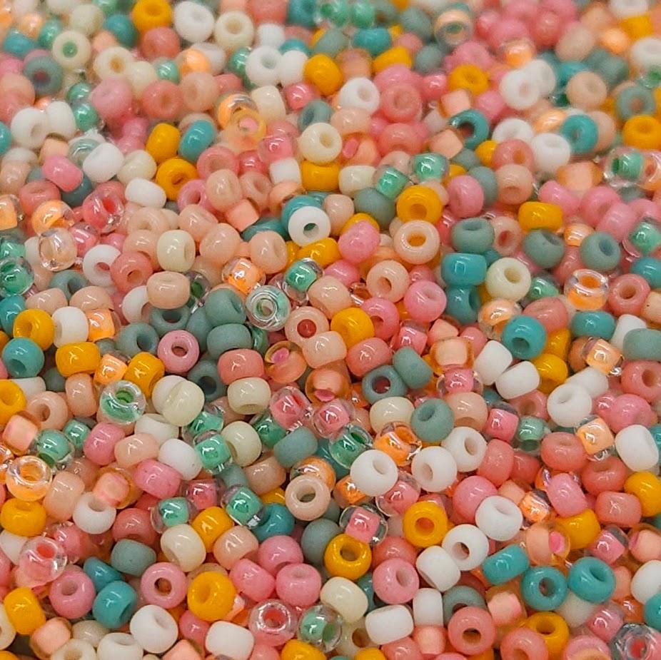Guava Cream Miyuki Rocailles Seed Beads Mix 11/0 Japanese Glass Round Beads, Jewelry Making, Bead Embroidery, Loom, 15 grams