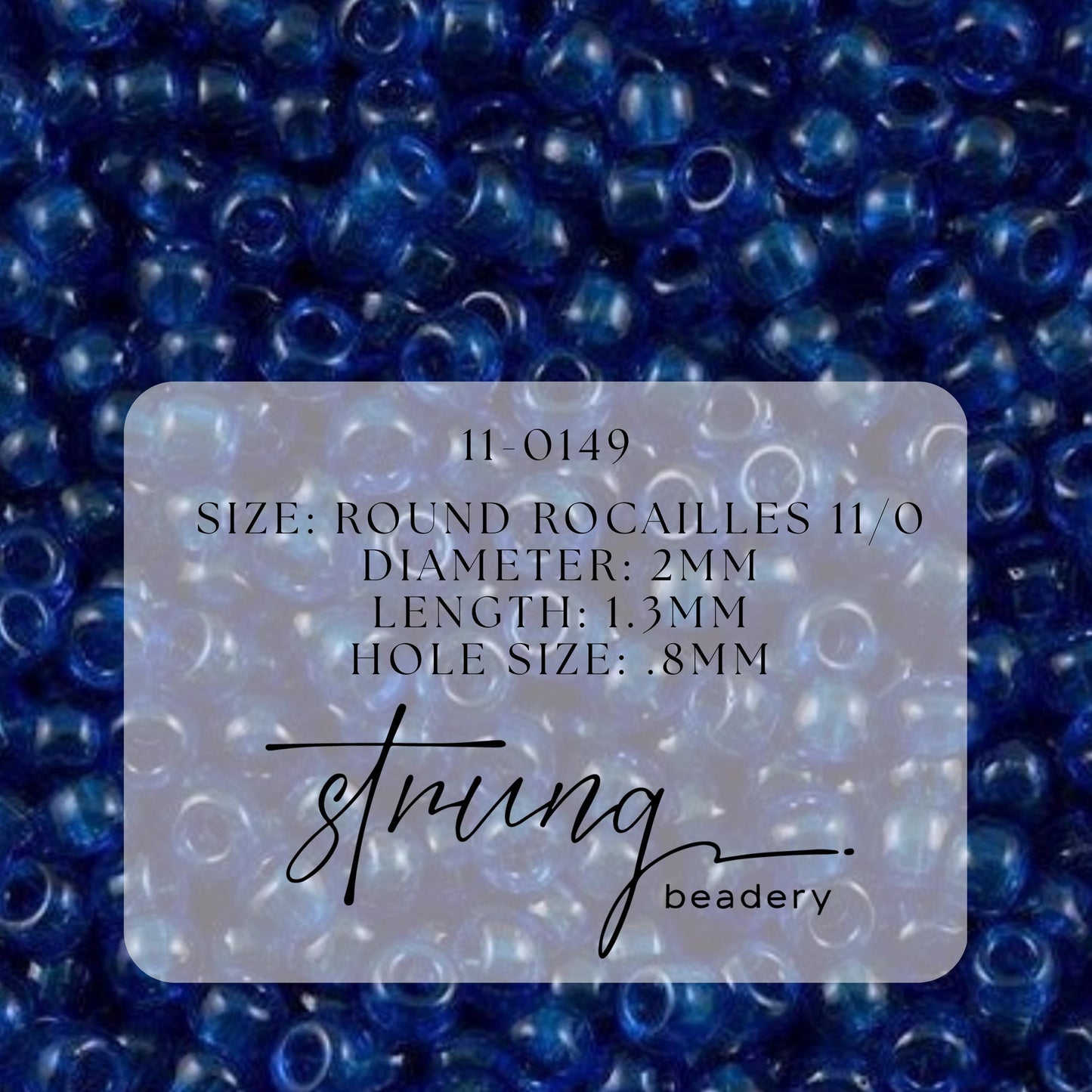 11-0149 Miyuki Seed Bead Round Rocailles 11/0 | Transparent Capri Blue | 15g | Japanese Beads for Jewelry Making