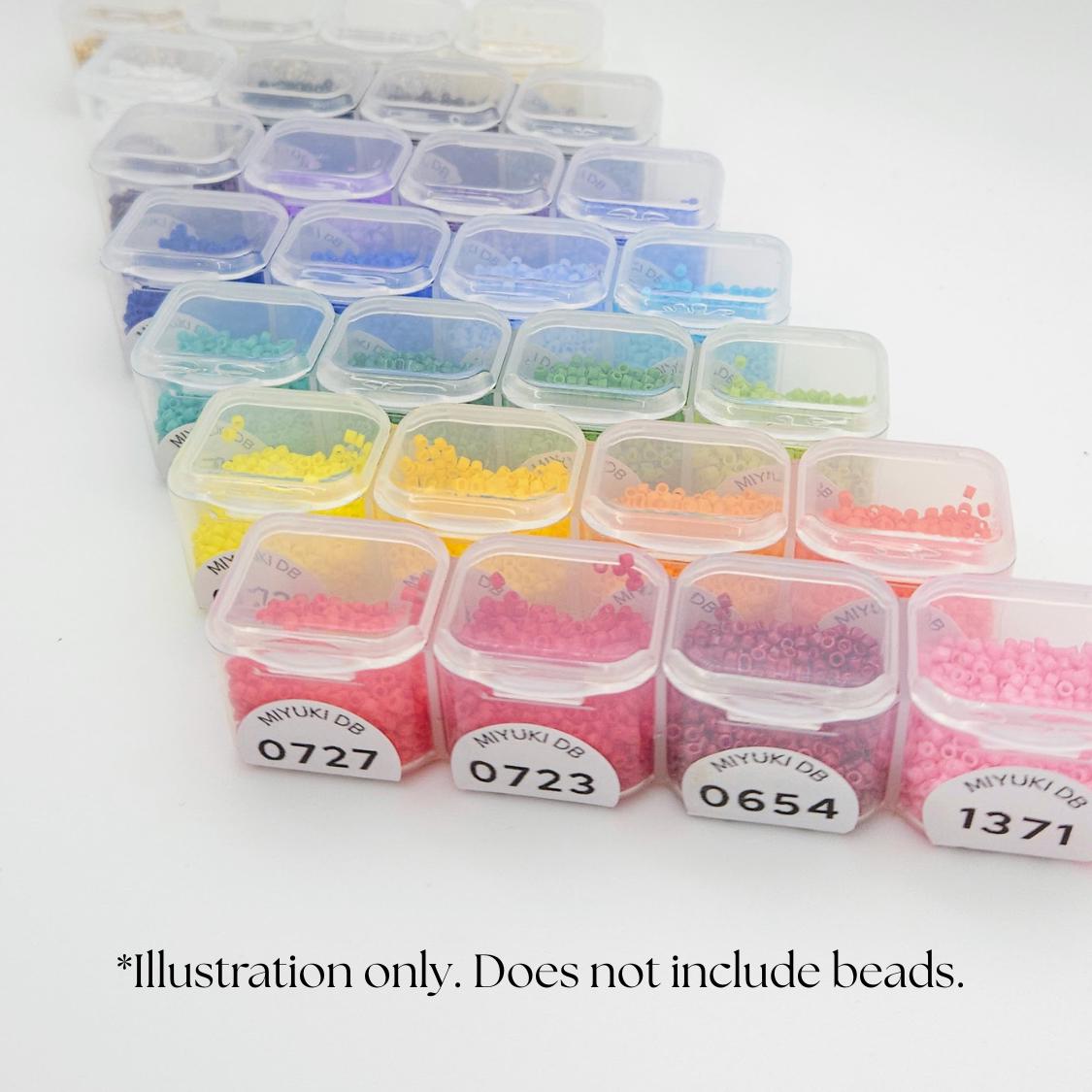 28-Grid Bead Storage Box | Clear Plastic Organizer with Removable Mini Boxes | Seed Bead & Delica Bead Case | Jewelry Making Container