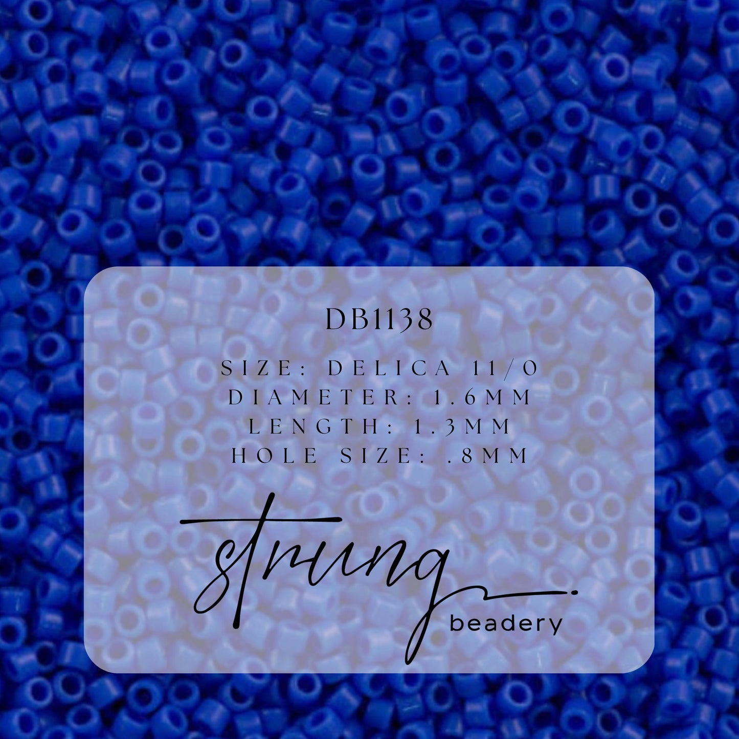 DB1138 Miyuki Seed Bead Round Rocailles 11/0 | Opaque Cyan Blue | Japanese Beads for Jewelry Making