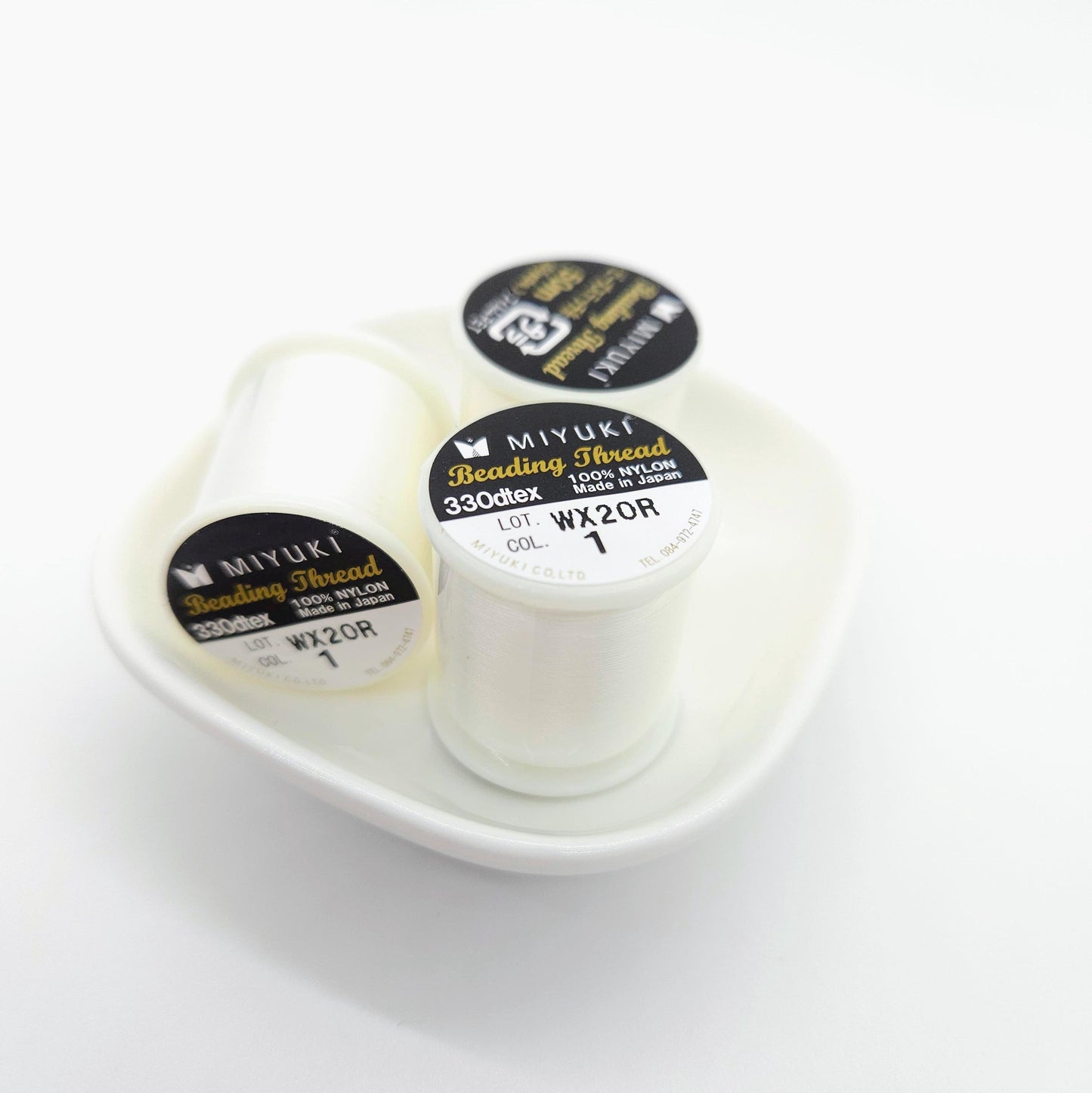 Miyuki Nylon Beading Thread (White) – 50 m (55 yd) Premium Japanese Thread for Seed Beading