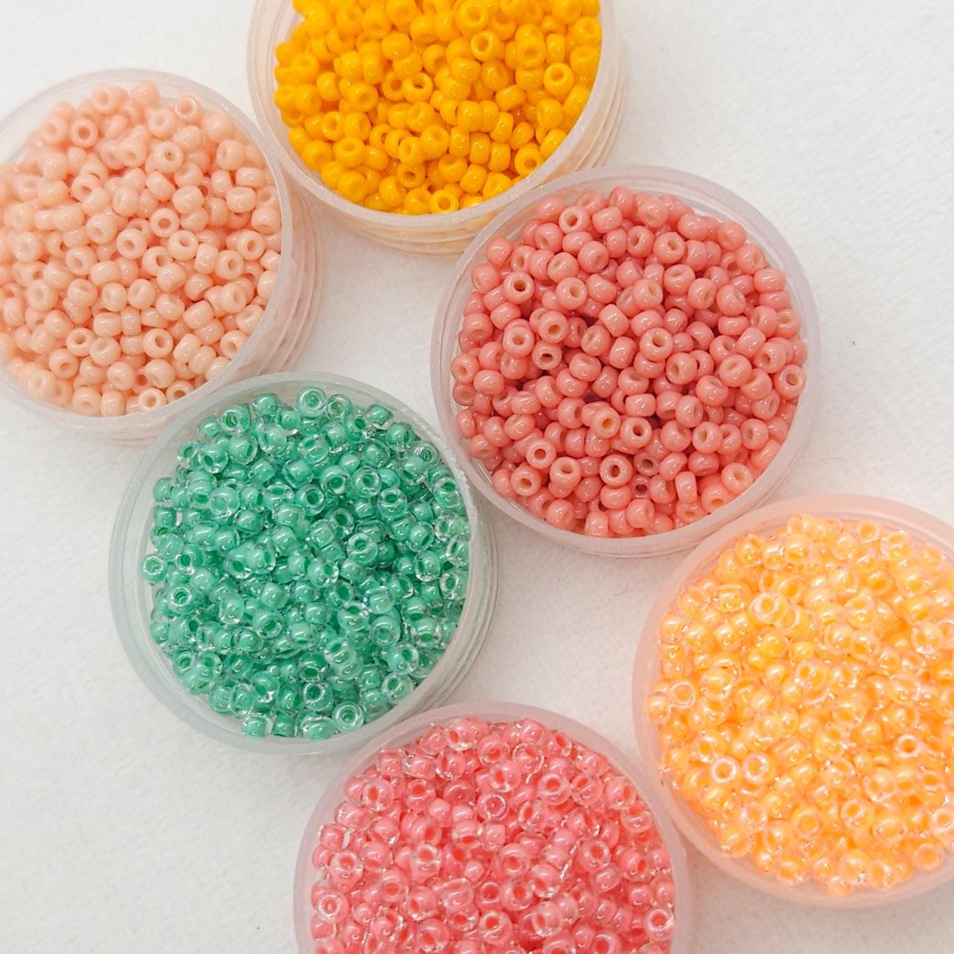 Guava Glow Miyuki Rocailles Seed Beads Mix 11/0 | 6 Colors Japanese Glass Round Beads, Jewelry Making, Bead Embroidery, Loom, 9g Each