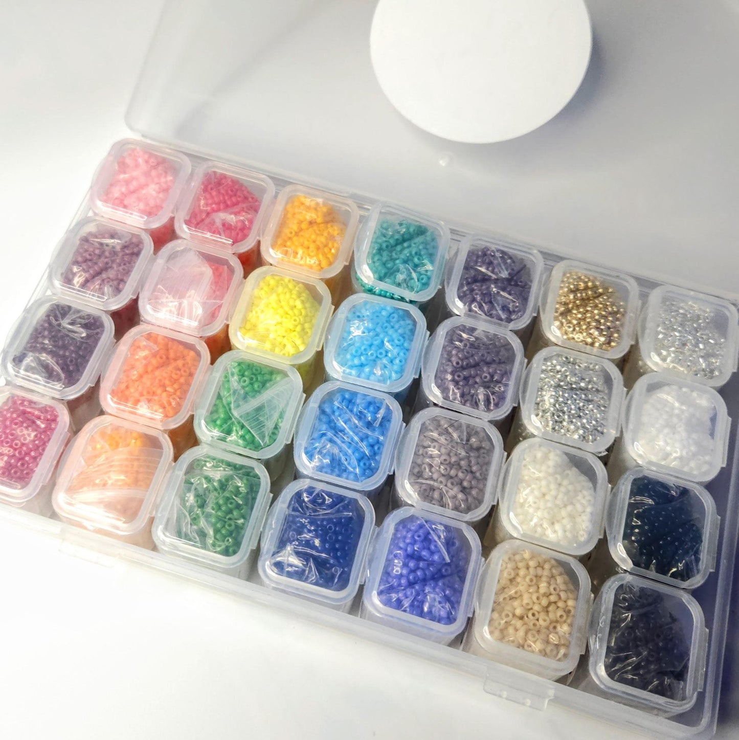 Miyuki Rocailles Bead Starter Kit – 28 Opaque Colors | 8g Each | Japanese 11/0 Round Seed Beads for Jewelry Making & Crafts, DIY Gifts