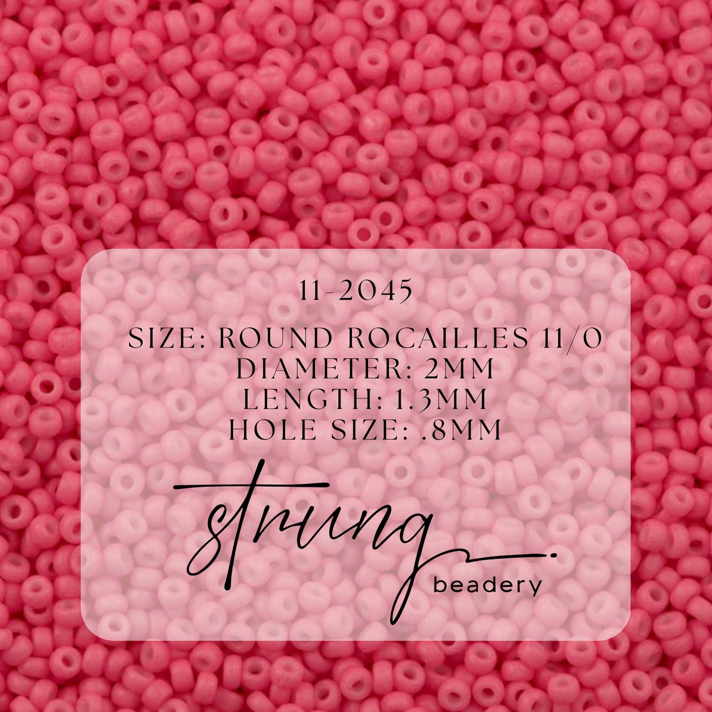 11-2045 Miyuki Seed Bead Round Rocailles 11/0 | Dyed Opque Bright Pink | 15g | Japanese Beads for Jewelry Making