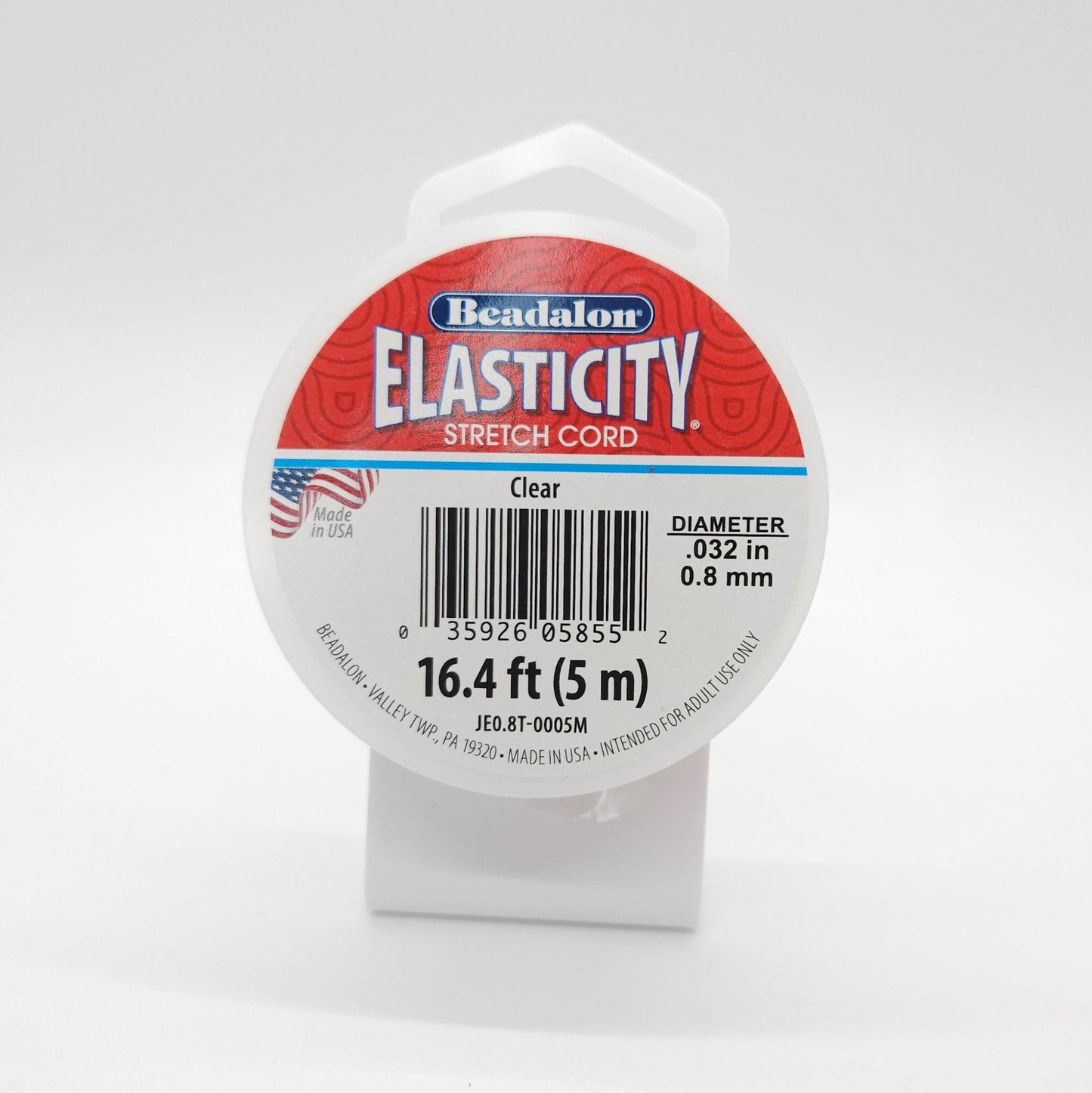 Beadalon® Elasticity 0.8mm Clear Stretch Cord – 5m Jewelry Beading Thread for Bracelets & Necklaces