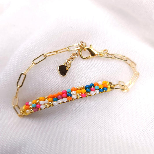 Colorful Bead-Wrapped Bracelet | Boho Style for Women, Handmade Trendy Accessory & Summer Fashion Gift