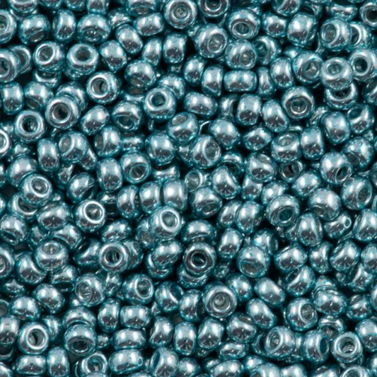 11-1059D | Miyuki Seed Bead Round Rocailles 11/0 | Galvanized Dark Blue Grey | 1"x2" Flip Top Container ∼15g
