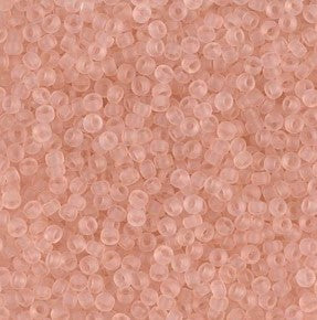 11-155FR Miyuki Seed Bead Round Rocailles 11/0 |  Matte Transparent Pale Pink AB | 1&quot;x2&quot; Flip Top Container ∼15g