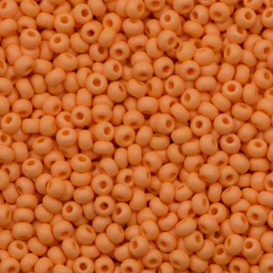 11-2313 Miyuki Seed Bead Round Rocailles 11/0 | Matte Opaque Salmon Orange | 1"x2" Flip Top Container ∼15g