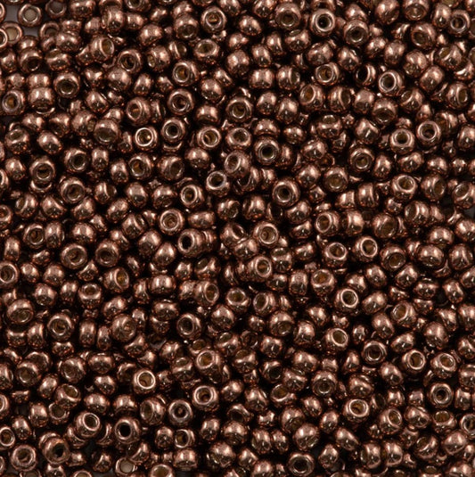 11-4213 | Miyuki Seed Bead Round Rocailles 11/0 | Duracoat Galvanized Dark Mauve | 1"x2" Flip Top Container ∼15g