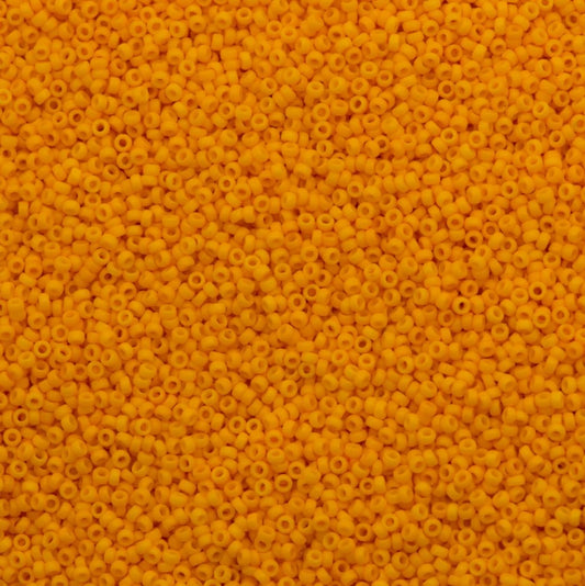 11-4453 | Miyuki Seed Bead Round Rocailles 11/0 | Duracoat Dyed Opaque Light Squash  | 1"x2" Flip Top Container ∼15g