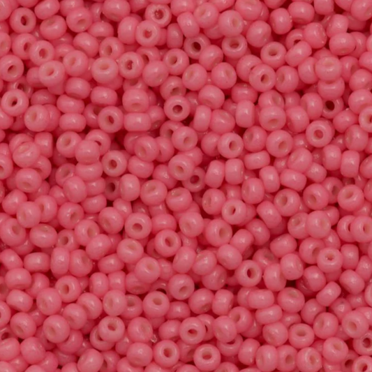 11-4465 Miyuki Seed Bead Round Rocailles 11/0 | Duracoat Opaque Guava | 1"x2" Flip Top Container ∼15g