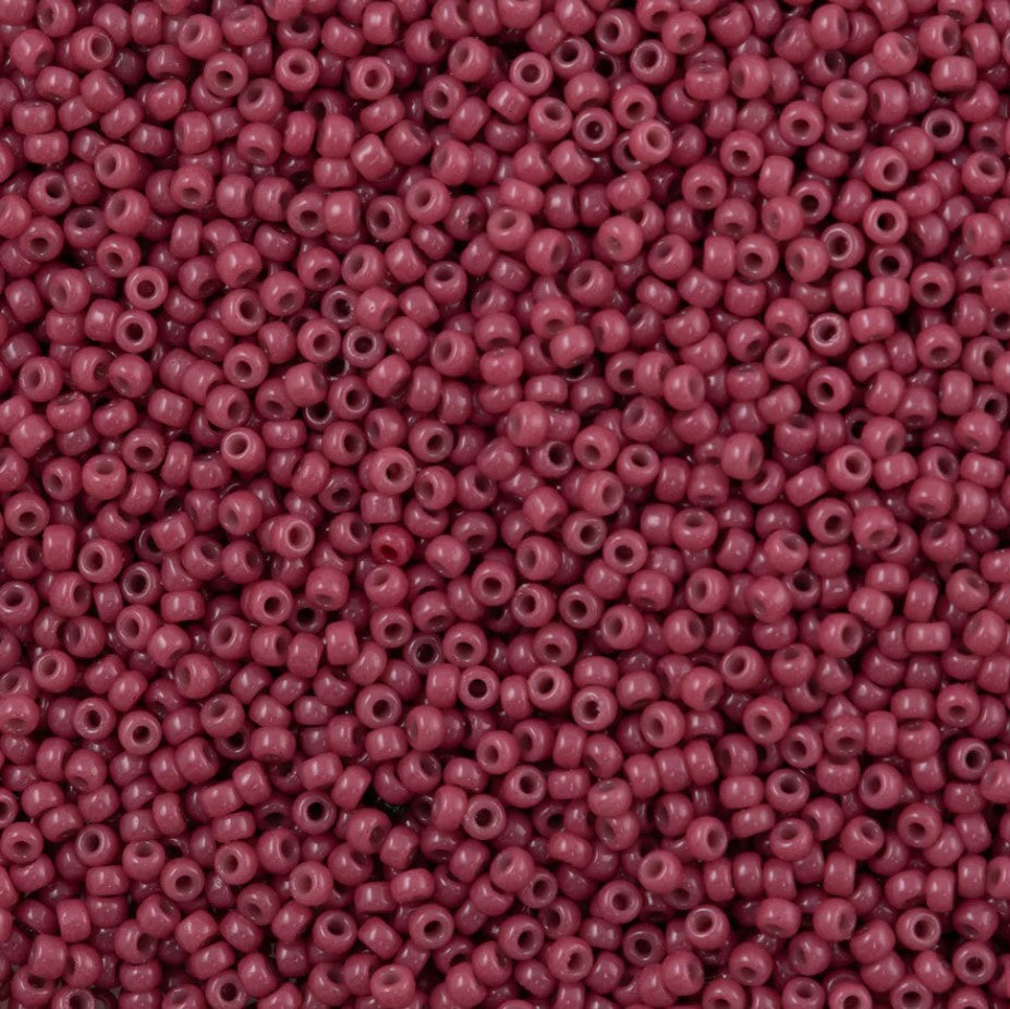 11-4468 | Miyuki Seed Bead Round Rocailles 11/0 | Duracoat Dyed Opaque Pansy | 1"x2" Flip Top Container ∼15g