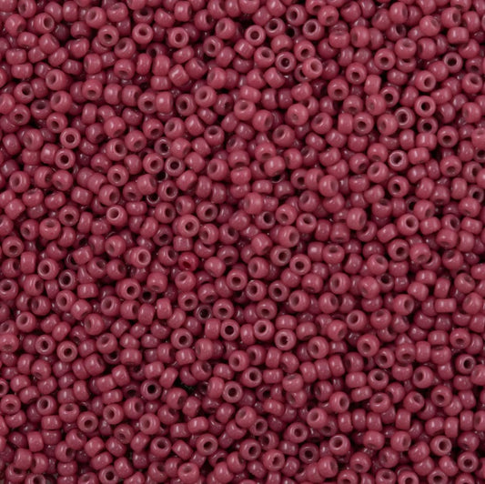11-4468 | Miyuki Seed Bead Round Rocailles 11/0 | Duracoat Dyed Opaque Pansy | 1"x2" Flip Top Container ∼15g