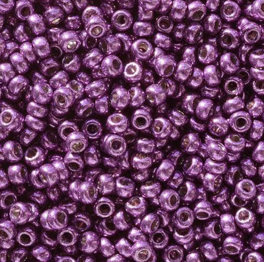 11-5108 Miyuki Seed Bead Round Rocailles 11/0 | Duracoat Galvanized Purple Orchid | 1"x2" Flip Top Container ∼15g