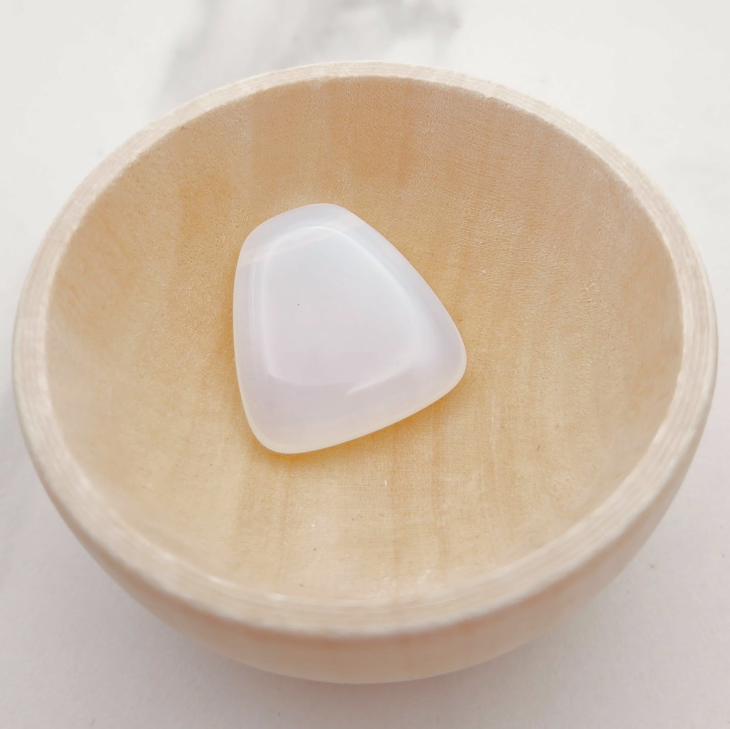 Czech Glass | Milky White Opal Triangle Pendant Beads 23x24mm | Set of 4