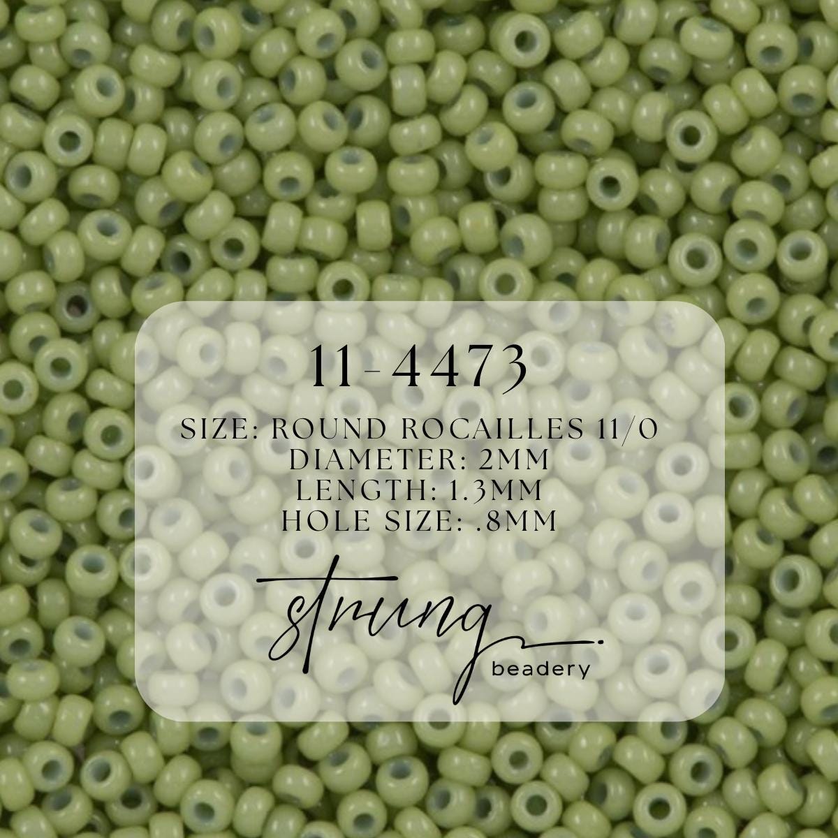 11-4473 | Miyuki Seed Bead Round Rocailles 11/0 | Duracoat Dyed Opaque Fennel | 1"x2" Flip Top Container ∼15g