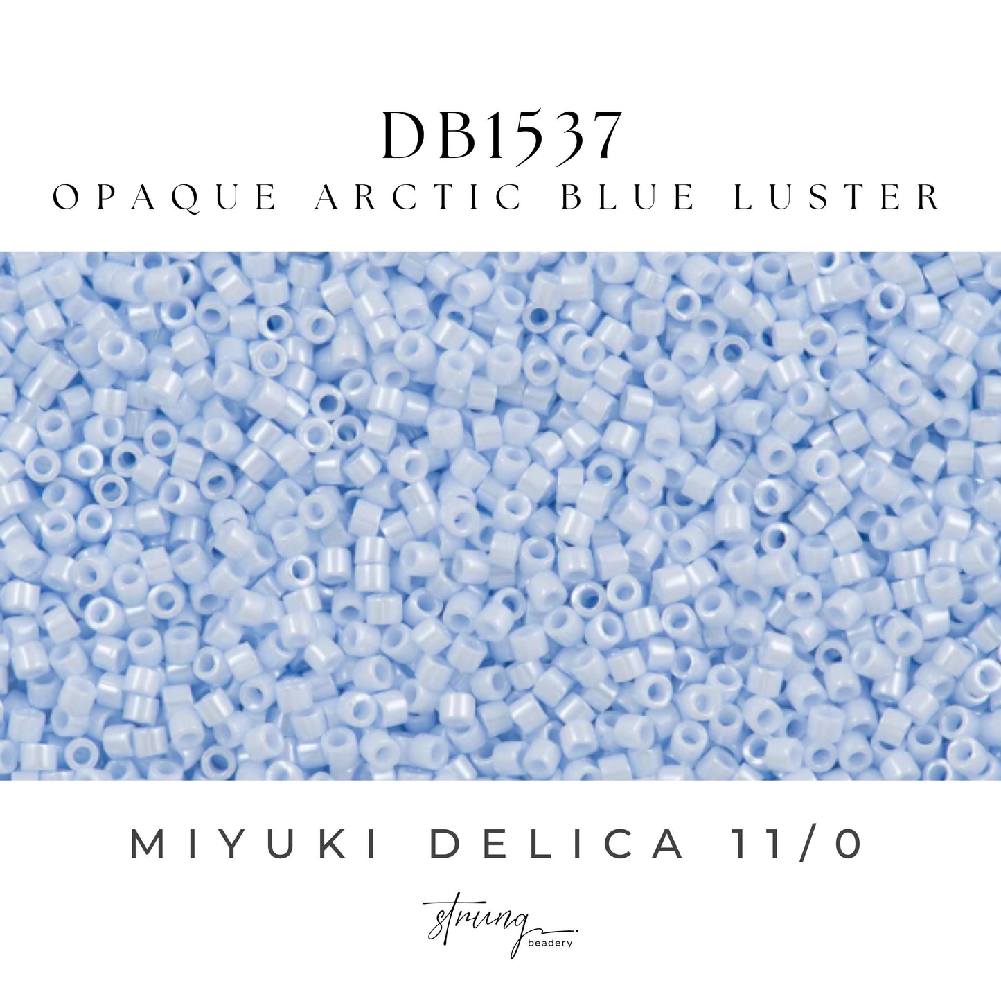 DB1537 Miyuki Delica Beads 11/0 Opaque Arctic Blue Luster– 8 grams - Japanese Seed Beads for Jewelry Making