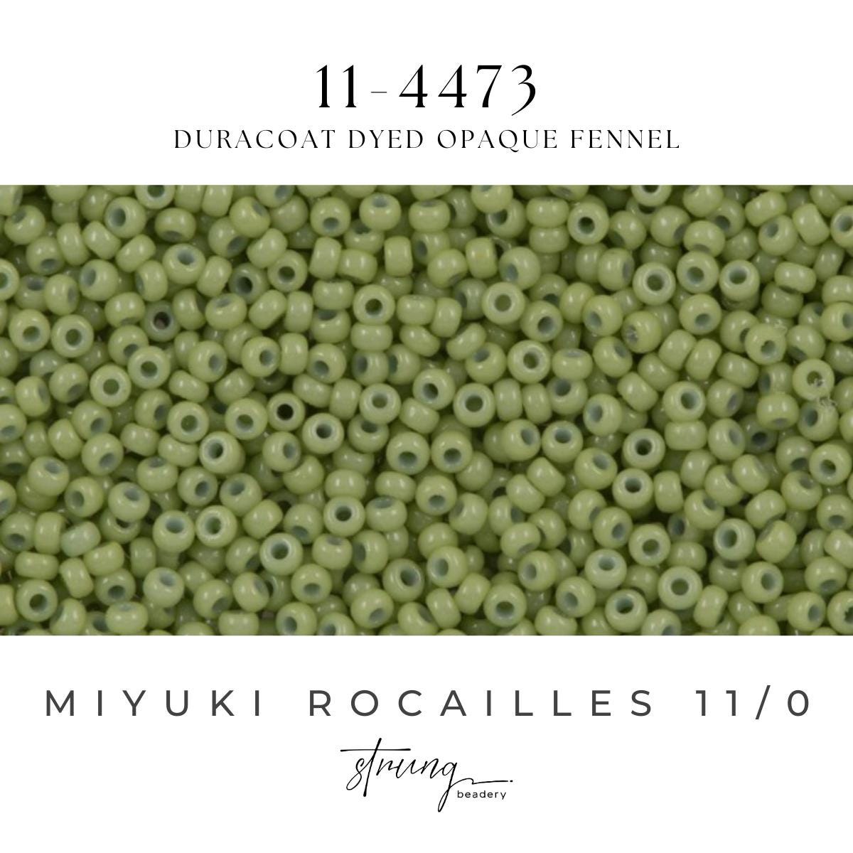 11-4473 | Miyuki Seed Bead Round Rocailles 11/0 | Duracoat Dyed Opaque Fennel | 1"x2" Flip Top Container ∼15g