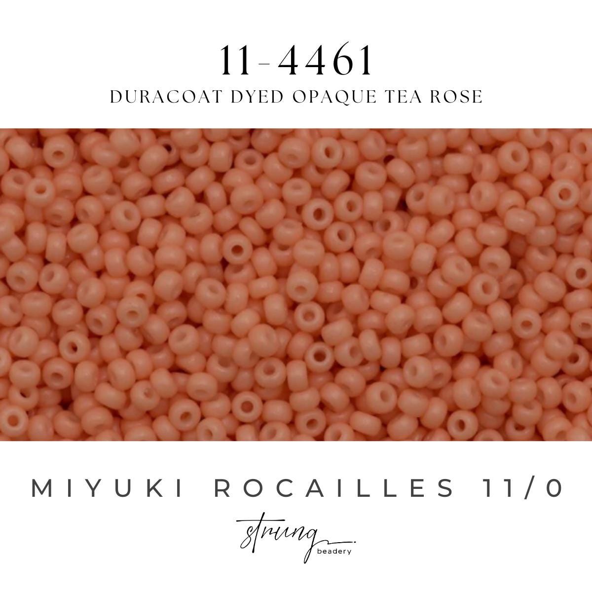 11-4461 | Miyuki Seed Bead Round Rocailles 11/0 | Duracoat Dyed Opaque Tea Rose | 1"x2" Flip Top Container ∼15g