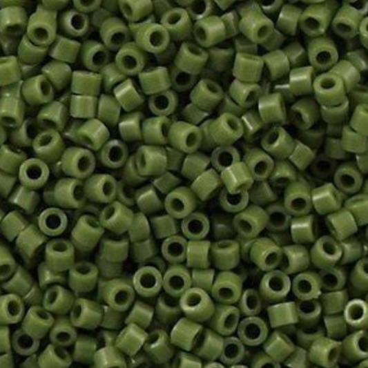 DB1135 Miyuki Delica Beads 11/0 Opaque Avocado – 8 grams - Japanese Seed Beads for Jewelry Making