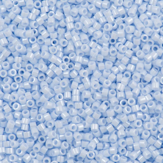 DB1537 Miyuki Delica Beads 11/0 Opaque Arctic Blue Luster– 8 grams - Japanese Seed Beads for Jewelry Making