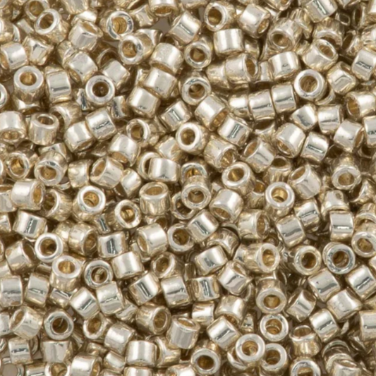 DB1831 Miyuki Delica Beads 11/0 Duracoat Galvanized Silver – 8 grams - Japanese Seed Beads for Jewelry Making
