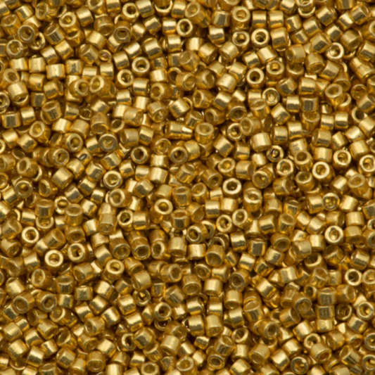 DB1832 Miyuki Delica Beads 11/0 Duracoat Galvanized Gold – 8 grams - Japanese Seed Beads for Jewelry Making
